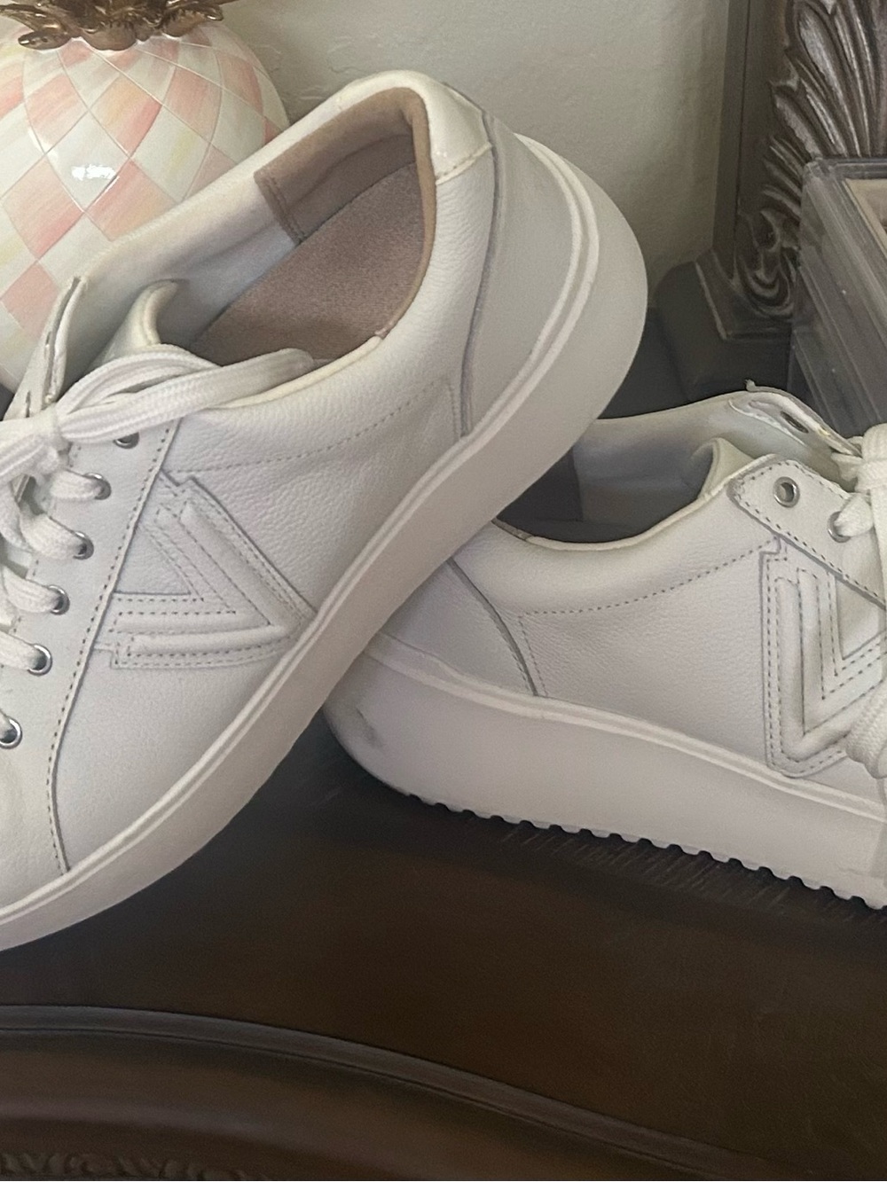Vionic White Women's Platform Lace-Up Sneakers